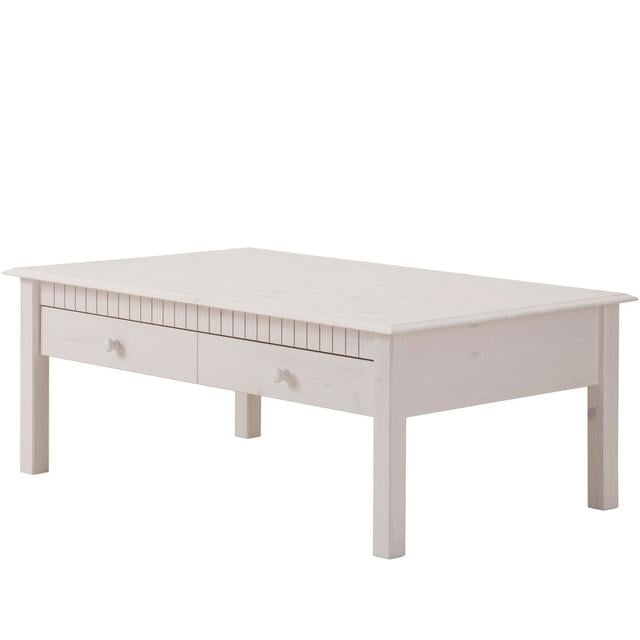 Yassine Solid Wood 4 Legs Coffee Table with Storage August Grove Colour: White on Productcaster.