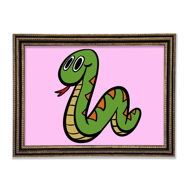 Cartoon Snake Pink - Print Rosalind Wheeler Size: 42cm H x 59.7cm W x 3cm D on Productcaster.