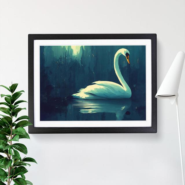 Swan Art Vol.6 - Single Picture Frame Painting Rosdorf Park Size: 34cm H x 46cm W x 2cm D, Frame Colour: Black on Productcaster.