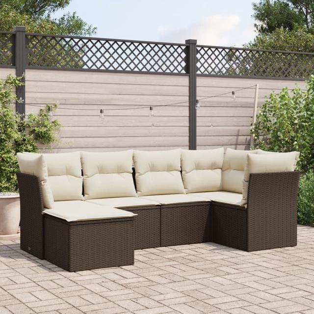 Vidaxl 6-Tlg. Garten-Sofagarnitur Mit Kissen Braun Poly Rattan DEvidaxl on Productcaster.