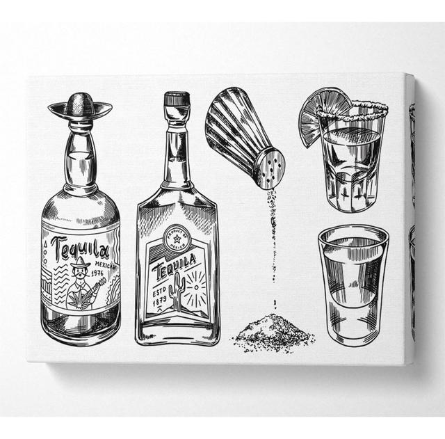 Get the Tequilas in - Wrapped Canvas Graphic Art Marlow Home Co. Size: 66cm H x 106.6cm W on Productcaster.