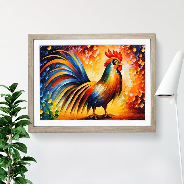 Rooster Vol.2 Abstract - Picture Frame Graphic Art Brambly Cottage Size: 46cm H x 64cm W x 2cm D, Frame Colour: Oak Framed on Productcaster.