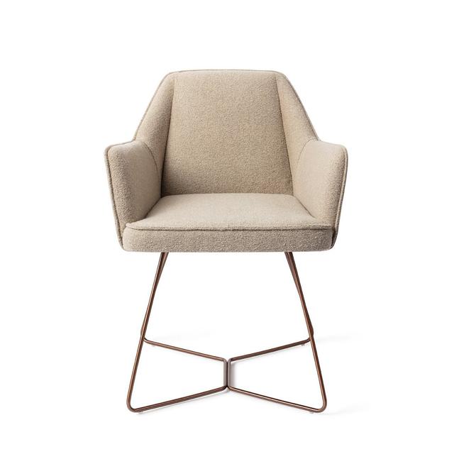 Davyen Polyester Upholstered Metal Armchair Perspections Polsterfarbe: Grün, Beinfarbe: Rosa on Productcaster.