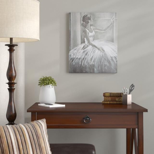 'Mylan Ballerina' Framed Drawing Print on Canvas Fleur De Lis Living on Productcaster.