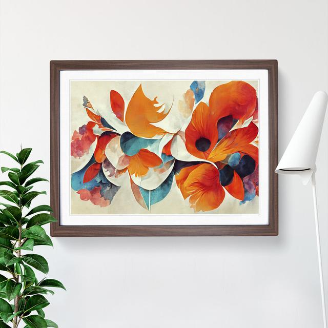 Flowers - Single Picture Frame Painting Metro Lane Size: 46cm H x 64cm W, Frame Colour: Walnut Framed on Productcaster.