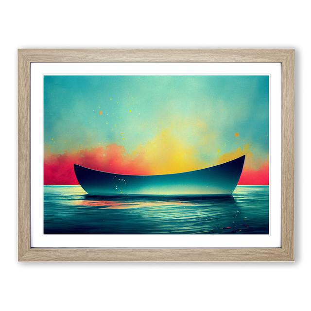 XH1022-6743X Paint Splatter Boat Vol.1 - Single Picture Frame Print Breakwater Bay Frame Colour: Oak, Size: 25cm H x 34cm W x 2cm D on Productcaster.