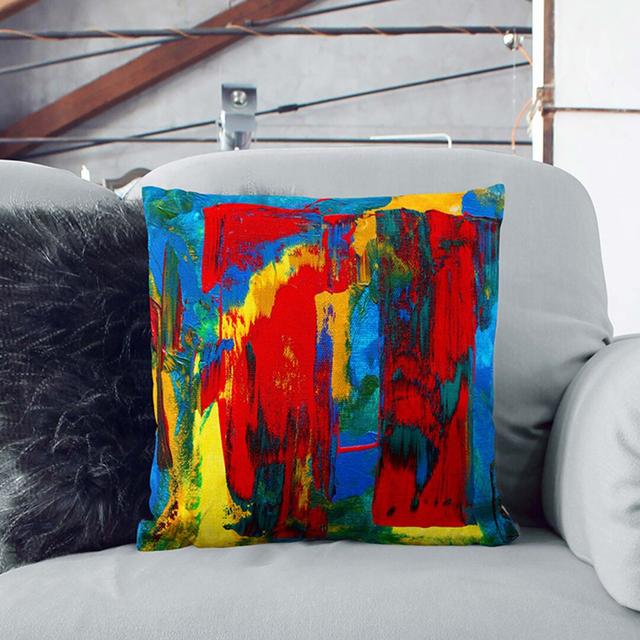 Abstract Square Throw Cushion East Urban Home Size: 55 x 55 cm, Backing Colour: White on Productcaster.