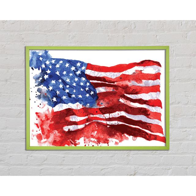 the Ink Splatter American Flag - Einzelner Bilderrahmen Kunstdrucke Williston Forge Größe: 29,7 cm H x 42 cm B x 2 cm T on Productcaster.