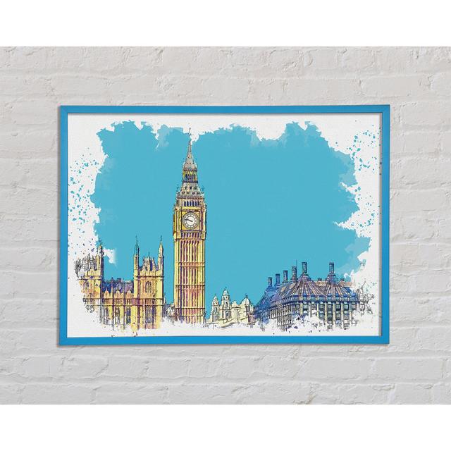 London Big Ben Splatter - Single Picture Frame Art Prints Ophelia & Co. Size: 42cm H x 59.7cm W x 2cm D on Productcaster.