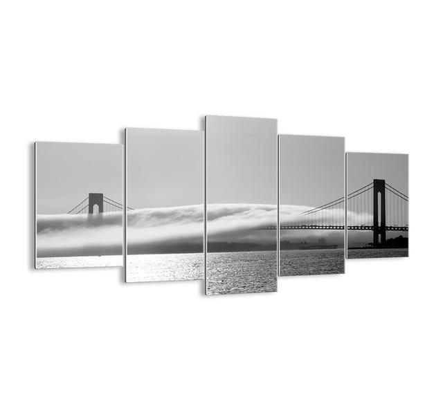 Swim Through the Golden Gate - 5 Piece Unframed Photograph Print Set on Glass Ebern Designs Size: 85cm H x 160cm W x 1.8cm D on Productcaster.