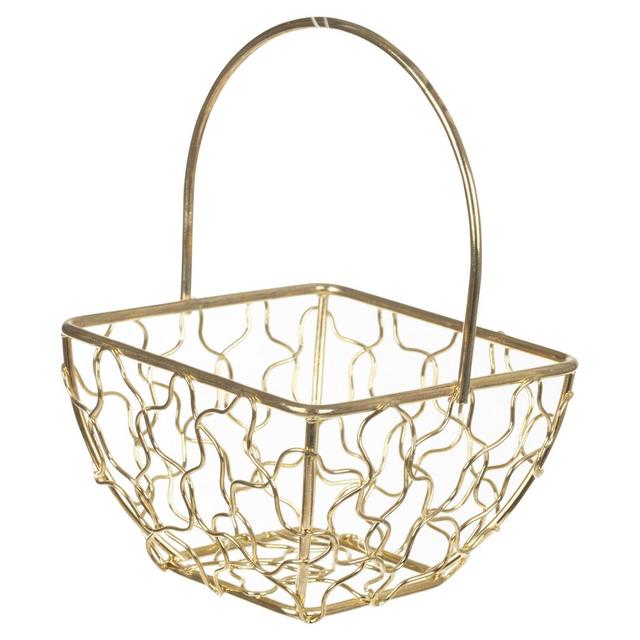 Vallauris Wire Mesh Decorative Basket Lily Manor Size: 11cm H x 7cm W x 7cm D, Colour: Gold on Productcaster.