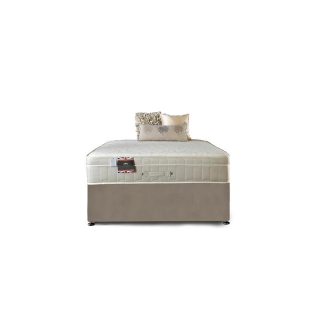 Arkin Pocket Memory Divan Bed Fairmont Park Storage Type: No Storage, Colour: Silver Plush Velvet, Size: Double (4'6) on Productcaster.