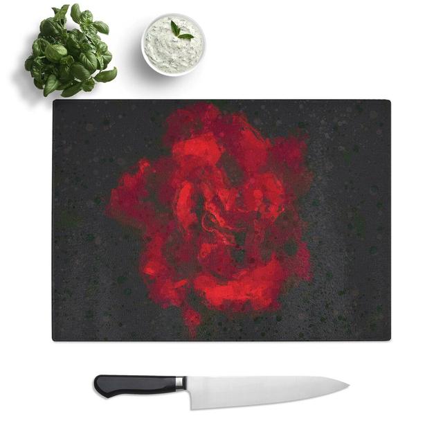 Tempered Glass Dewdrops upon a Rose Chopping Board East Urban Home Size: 39 cm W x 28.5 cm L on Productcaster.