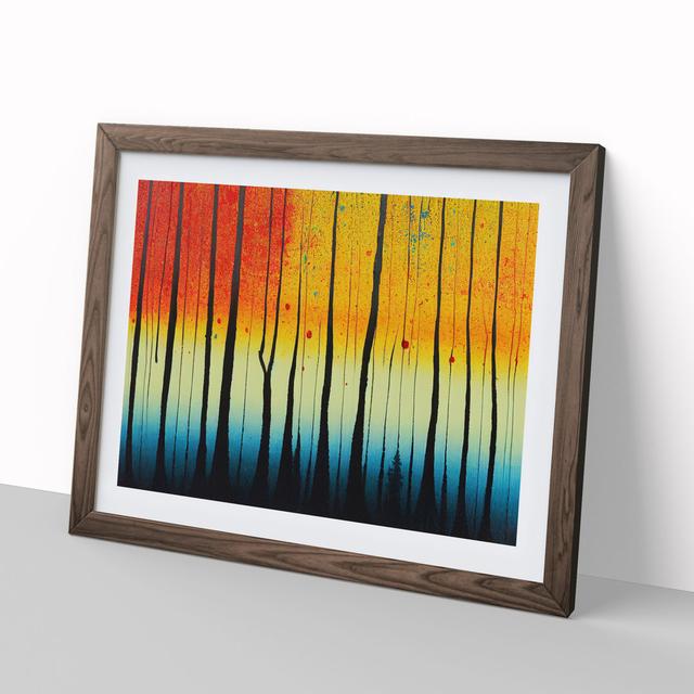 Summer Forest Paint Splatter Vol.4 Abstract - Picture Frame Painting Alpen Home Frame Colour: Walnut Framed, Size: 46cm H x 64cm W x 2cm D on Productcaster.