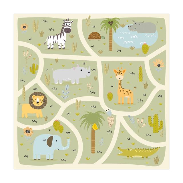 Bousquet The Great Variety of Animals Green/Blue/Orange Indoor/Outdoor Rug Isabelle & Max Rug Size: Square 140cm on Productcaster.