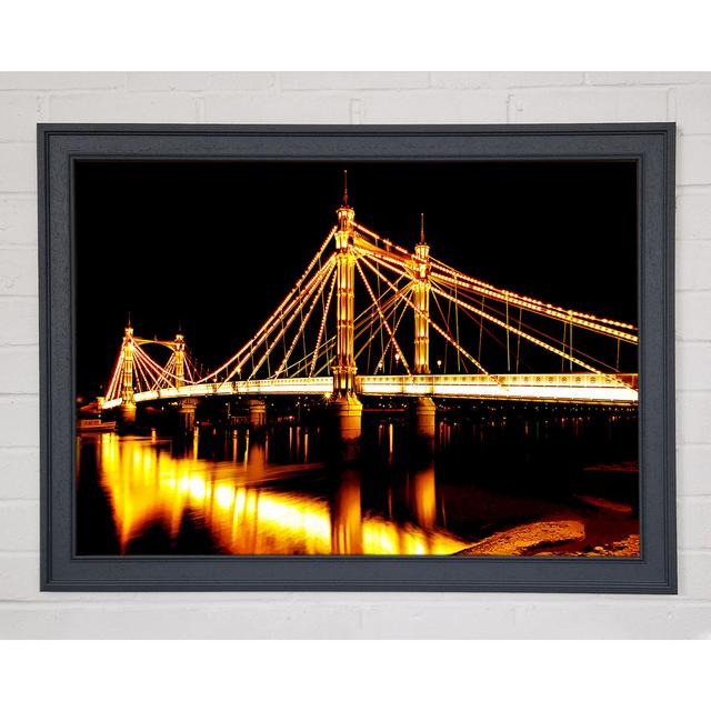 London Bridge Reflections Framed Print Ebern Designs Size: 84.1cm H x 118.9cm W x 1.5cm D on Productcaster.