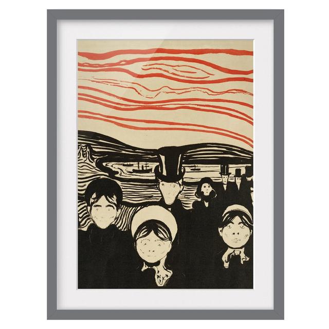 Feeling Anxious by Edvard Munch - Picture Frame Painting Print on Paper East Urban Home Frame Options: Matt grey, Size: 40cm H x 30cm W x 2cm D on Productcaster.