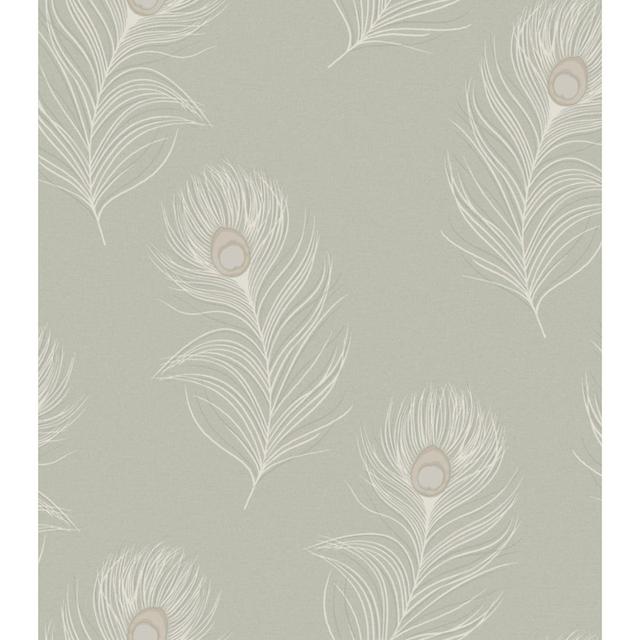 Cacee 10m x 53cm Metallic Finish Wallpaper Double Roll Latitude Vive Colour: Sage on Productcaster.