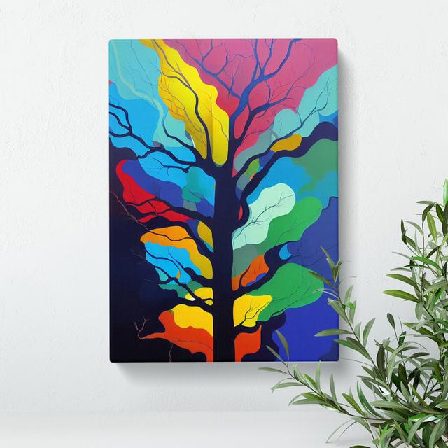 Colourful Abstract Tree No.1 - Wrapped Canvas Graphic Art Marlow Home Co. Size: 60cm H x 40cm W on Productcaster.