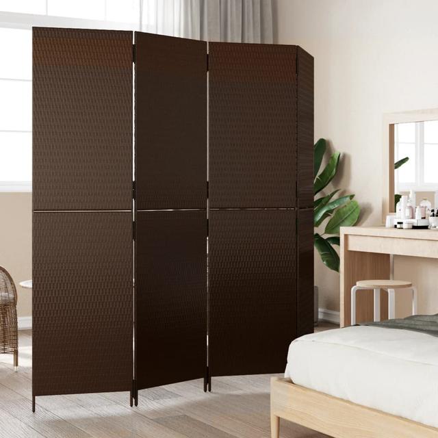 Neyzer Folding Room Divider 17 Stories Number of Panels: 4, Size: 180cm H x 196cm W, Colour: Brown on Productcaster.