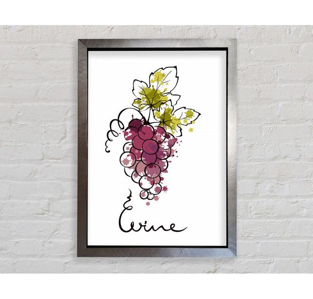 Rotwein aus der Traube Gerahmter Druck Ophelia & Co. Größe: 141,4 cm H x 100 cm B x 3,4 cm T, Format: Poster mit schwarzem Rahmen on Productcaster.