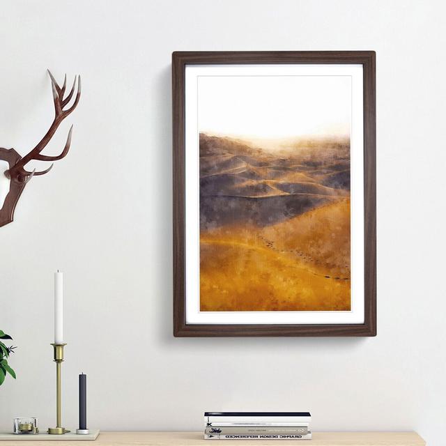 Trail on the Desert - Picture Frame Painting Print East Urban Home Size: 33cm H x 24cm W x 2cm D, Frame Option: Walnut Framed on Productcaster.