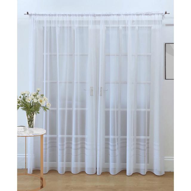 Bethany Lace Semi Sheer Slot Top Net Panel Panel 17 Stories Panel Size: 183cm Width x 400cm Drop on Productcaster.