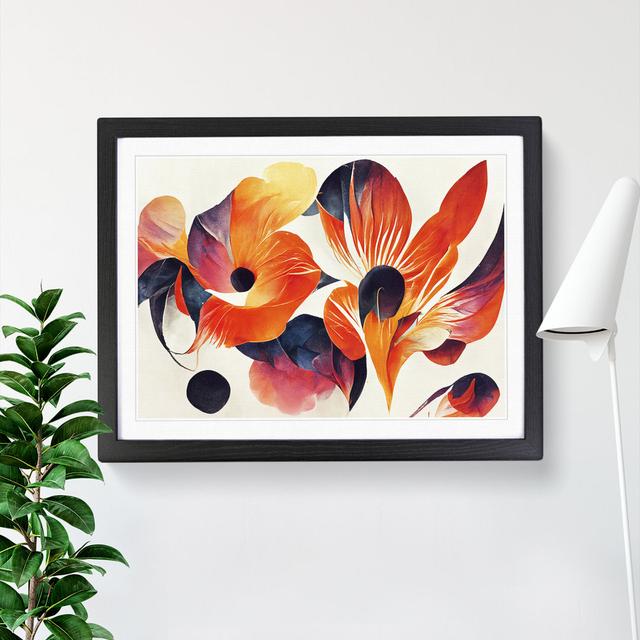 Abstract Floral Art Vol.8 - Single Picture Frame Painting Marlow Home Co. Size: 25cm H x 34cm W x 2cm D, Frame Colour: Black on Productcaster.