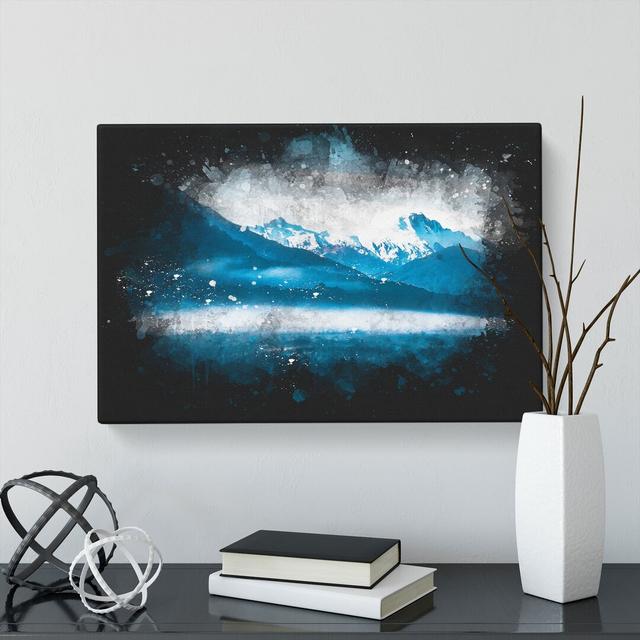 Snow Covered Mountains Abstract - Wrapped Canvas Graphic Art Print East Urban Home Size: 45cm H x 76cm W x 4cm D on Productcaster.