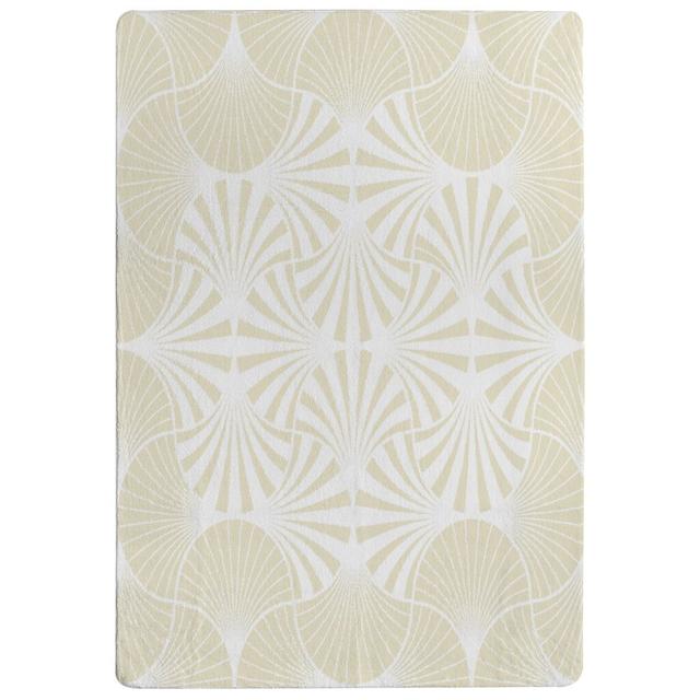 Penton Golden Star Ornament Designer Rug Shaggy White/Gold Rug East Urban Home Rug Size: Rectangle 140 x 200cm on Productcaster.