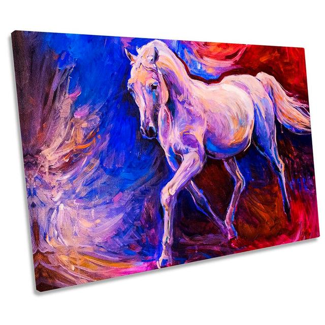 Horse Modern Print CANVAS WALL ART Picture Multi-Coloured Gracie Oaks Size: 61cm H x 91.4cm W x 4cm D on Productcaster.