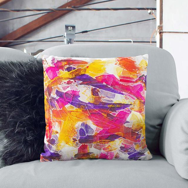 Ending Love in Abstract Cushion with Filling East Urban Home Backing Colour: Black, Size: 40cm H x 40cm W x 15cm D on Productcaster.