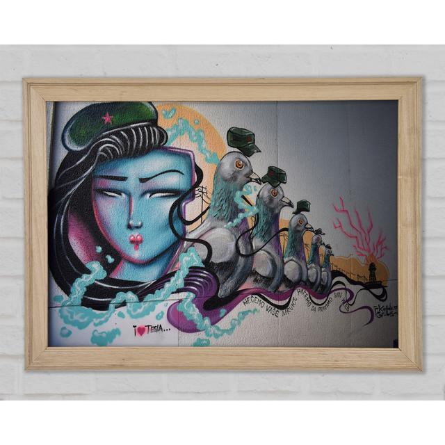 Political Graffiti Framed Print Happy Larry Size: 59.7cm H x 84.1cm W x 1.5cm D on Productcaster.