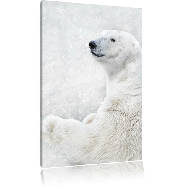 Leinwandbild Stehender Eisbär, Fotodruck Pixxprint Größe: 80 cm H x 60 cm B on Productcaster.