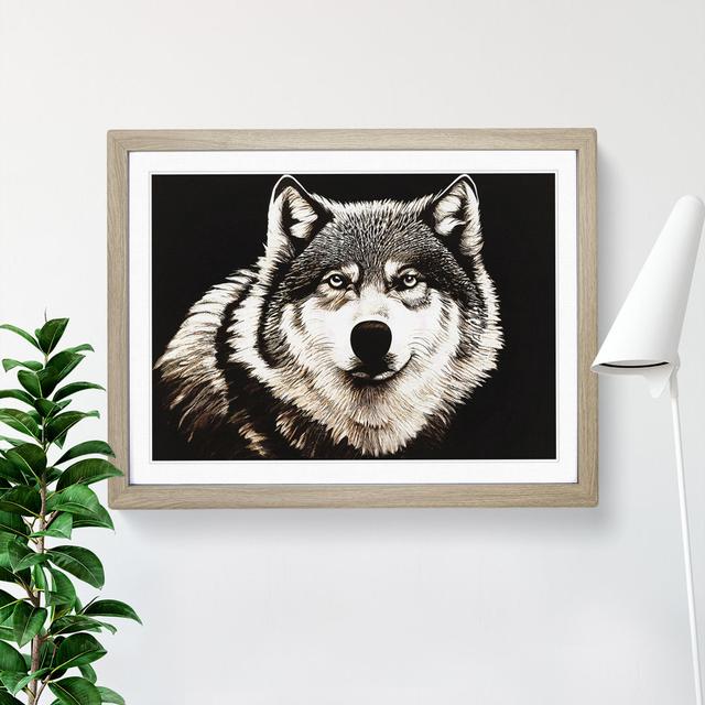 Face Of The Wolf Vol.1 - Single Picture Frame Print Alpen Home Size: 46cm H x 64cm W x 2cm D, Frame Colour: Oak Framed on Productcaster.