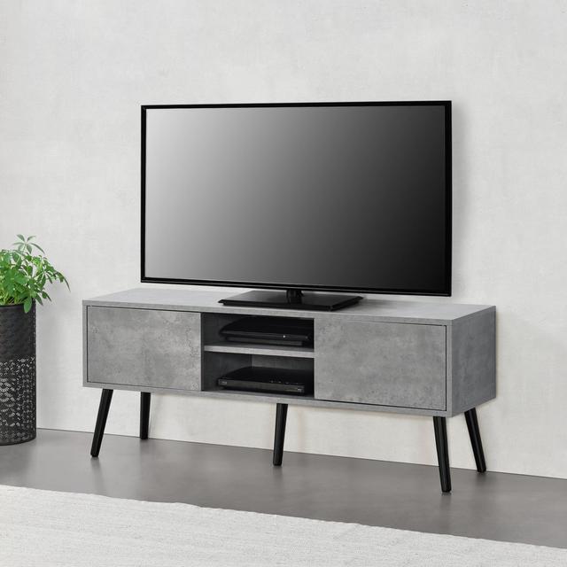 TV Stand Eskilstuna 120 x 29.5 x 46.5cm TV Stand with Cabinet Doors and Shelves Corrigan Studio on Productcaster.