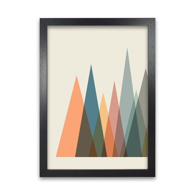 Mid Century Abstract Pair A Original - Graphic Art Print on Paper Norden Home Frame Option: Black Frame, Size: 59cm H x 42cm W x 3cm D on Productcaster.