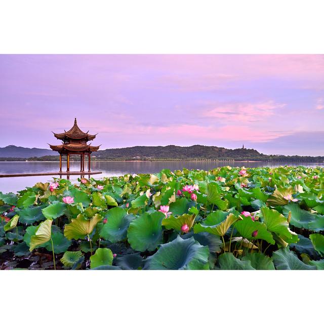 West Lake At Sunrise by Zorazhuang - Print 17 Stories Size: 81cm H x 122cm W x 3.8cm D on Productcaster.