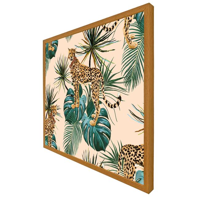 Krumholz Tropical Cheetah - Single Picture Frame Print 17 Stories Size: 51cm H x 51cm W x 4cm D, Frame Colour: Oak Framed on Productcaster.