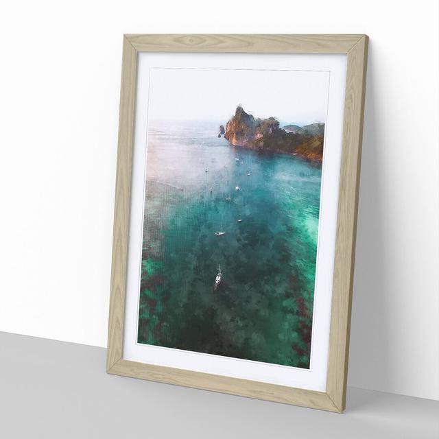 The Phi Phi Islands in Thailand - Picture Frame Graphic Art East Urban Home Size: 36cm H x 27cm W x 2cm D, Frame Option: Oak Framed on Productcaster.