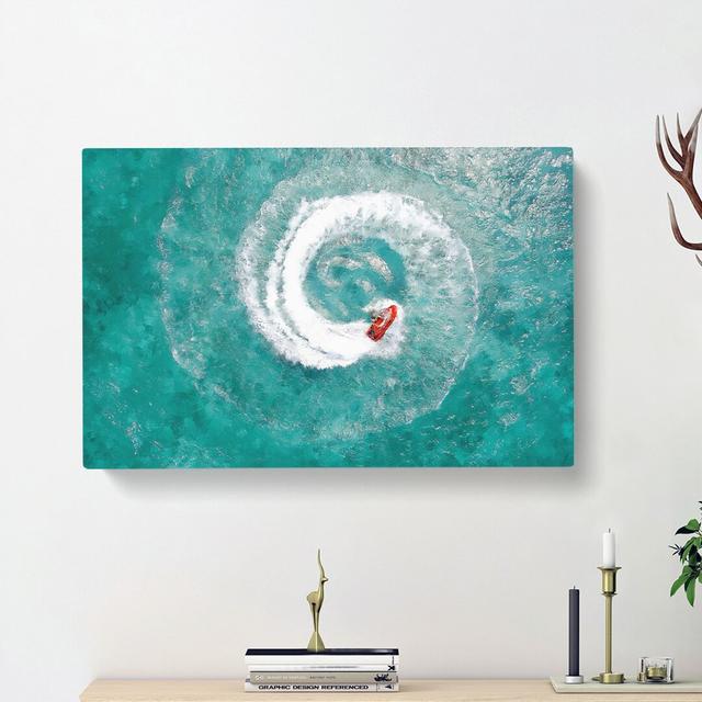 Jet Ski Whirlpool on Bear Lake - Wrapped Canvas Photograph Print East Urban Home Size: 60cm H x 91cm W x 4cm D on Productcaster.