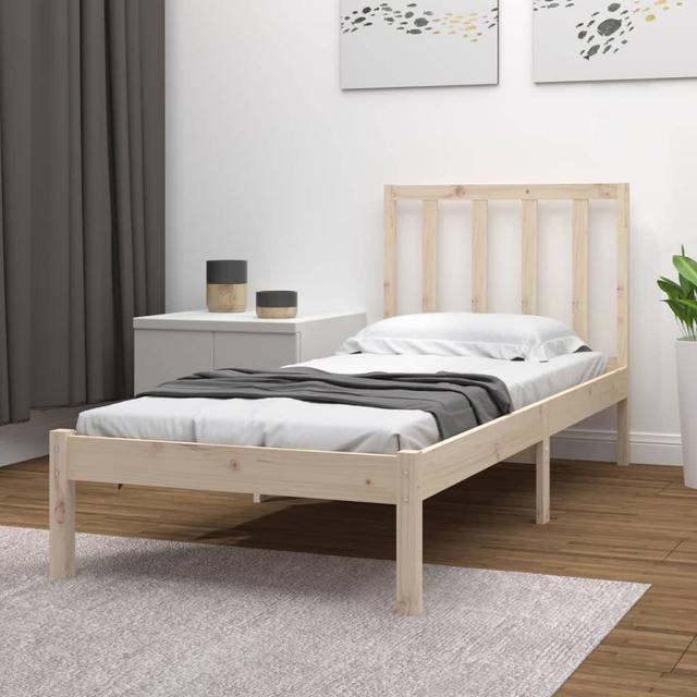 Bed Frame Solid Wood 17 Stories Colour: Black, Size: Small Single (2'6) on Productcaster.