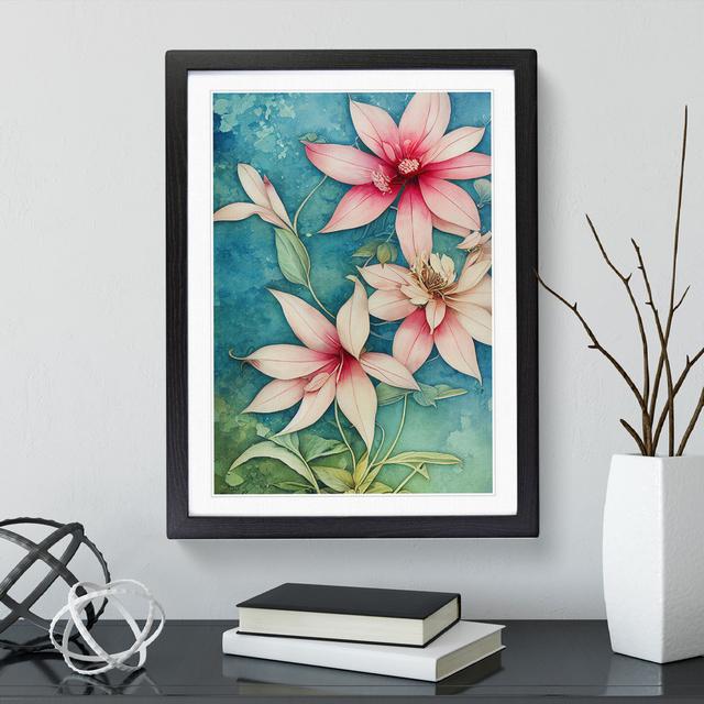 Flowers No.3 - Picture Frame Painting Marlow Home Co. Size: 46cm H x 34cm W x 2cm D, Frame Colour: Black Framed on Productcaster.