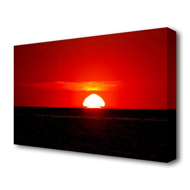 Red Ocean Glory Landscape - Wrapped Canvas Photograph Print East Urban Home Size: 66cm H x 101.6cm W x 4.4cm D on Productcaster.