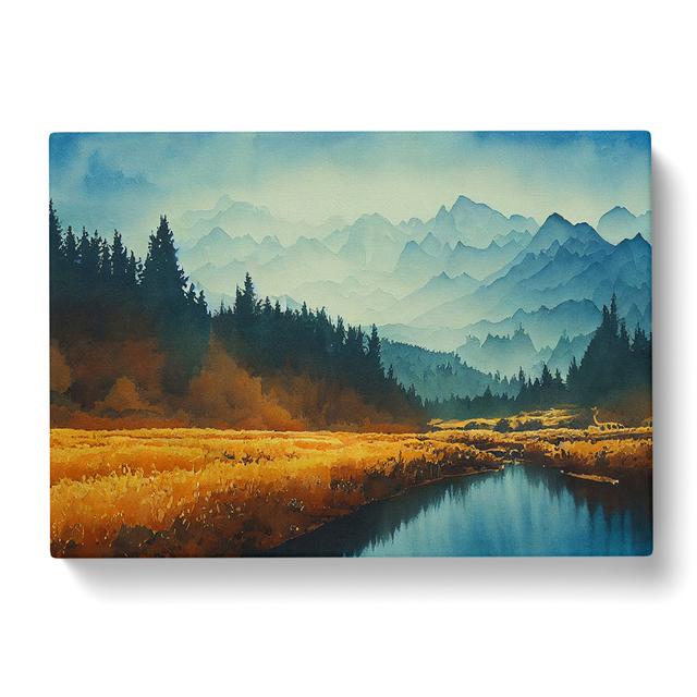 Mountain Forest - Wrapped Canvas Graphic Art Alpen Home on Productcaster.