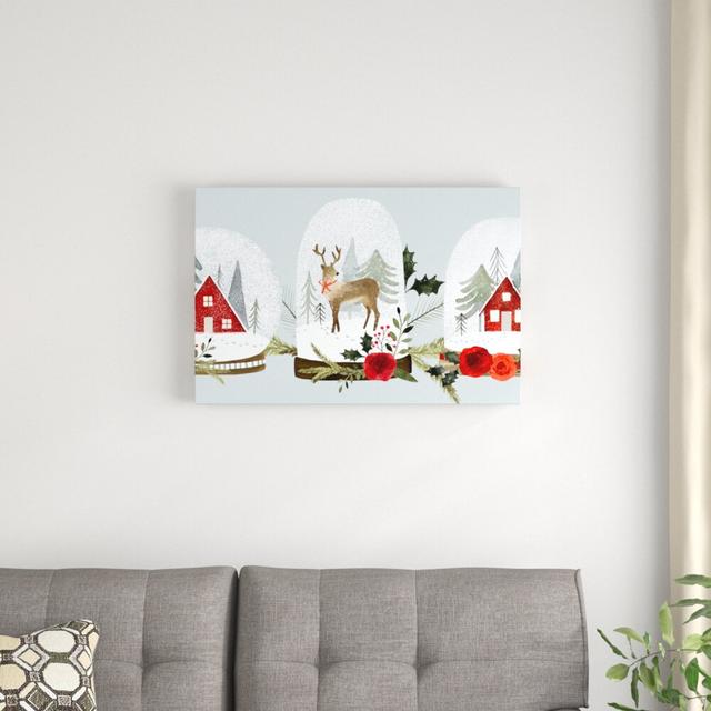 Snow Globe Village Collection D by Victoria Barnes - Wrapped Canvas Print Blue Elephant Size: 51cm H x 76cm W on Productcaster.