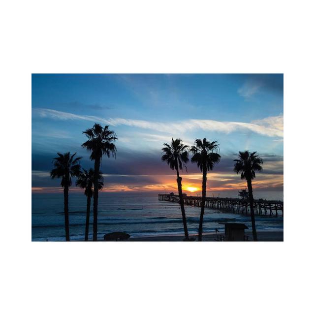 Silhouette Of Palm Trees On The Beach, Laguna Beach, California, USA House of Hampton Size: 45.72cm H x 66.04cm W x 1.91cm D on Productcaster.