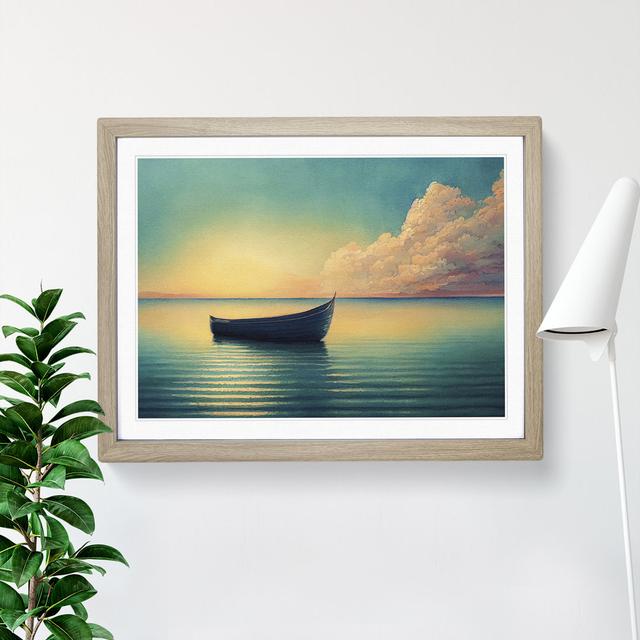 Watercolour Boat Vol.2 - Picture Frame Graphic Art Breakwater Bay Frame Colour: Oak Framed, Size: 34cm H x 46cm W x 2cm D on Productcaster.