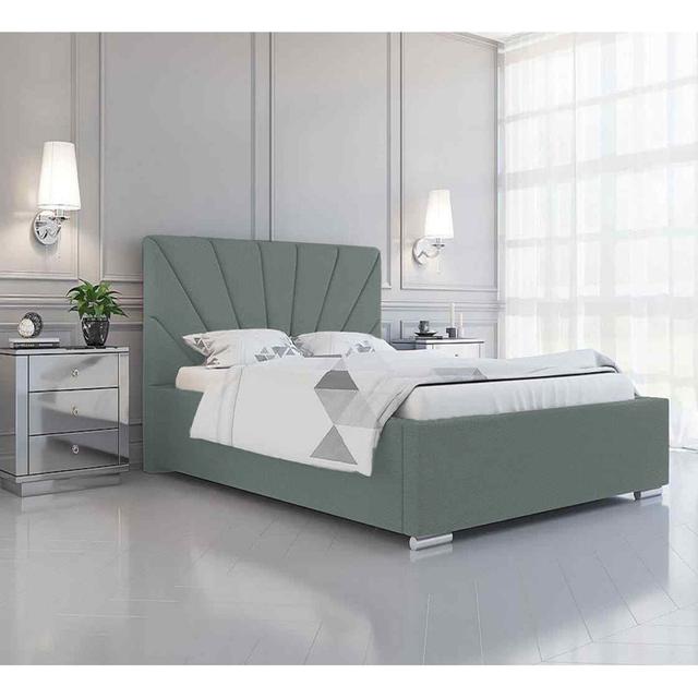 Abubaker Upholstered Bed Frame Canora Grey Size: Single (3'), Colour: Mint on Productcaster.