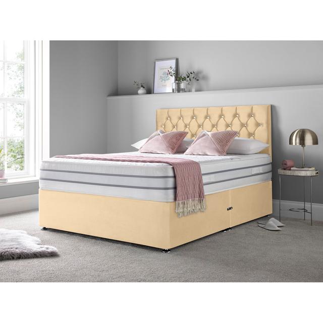 Boltwood Divan Bed Set Rosdorf Park Colour: Cream, Size: Small Single (2'6), Storage Type: No Drawers on Productcaster.